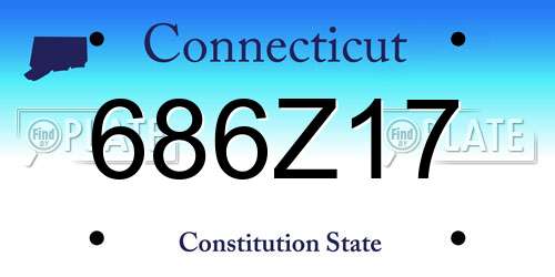 686Z17 Connecticut License Plate