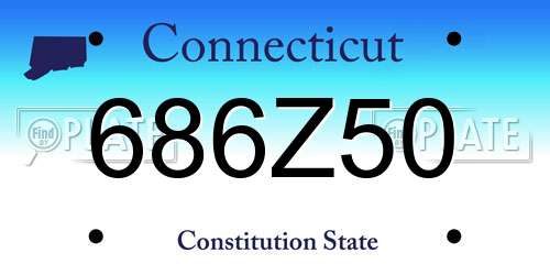 686Z50 Connecticut License Plate