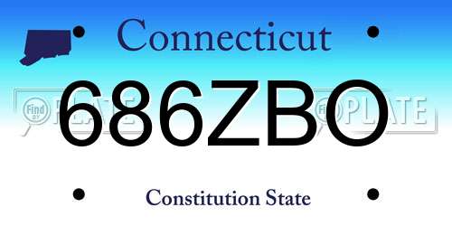 686ZBO Connecticut License Plate