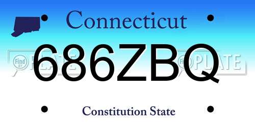 686ZBQ Connecticut License Plate