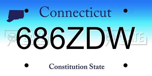 686ZDW Connecticut License Plate
