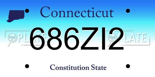 686ZI2 Connecticut License Plate