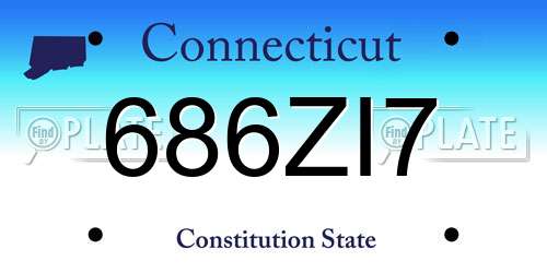 686ZI7 Connecticut License Plate
