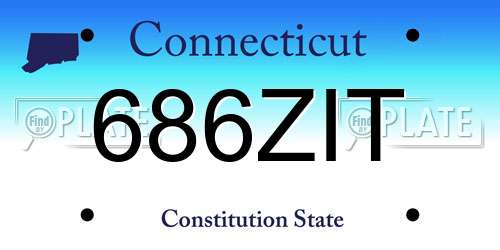 686ZIT Connecticut License Plate
