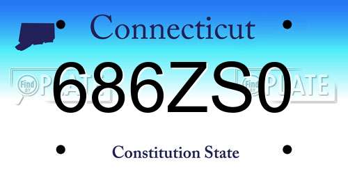 686ZS0 Connecticut License Plate