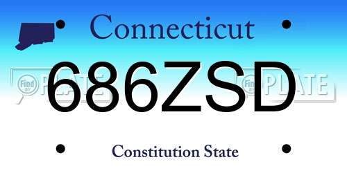 686ZSD Connecticut License Plate
