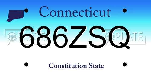 686ZSQ Connecticut License Plate