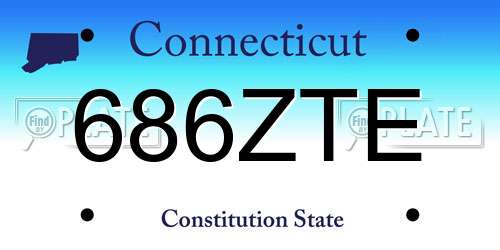 686ZTE Connecticut License Plate
