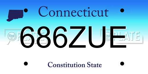 686ZUE Connecticut License Plate