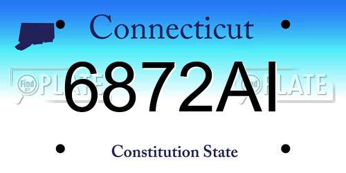 6872AI Connecticut License Plate