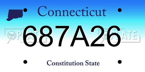 687A26 Connecticut License Plate