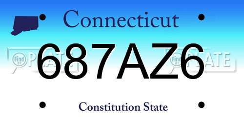 687AZ6 Connecticut License Plate