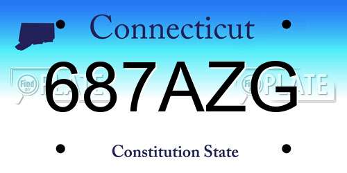 687AZG Connecticut License Plate