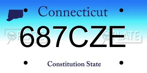 687CZE Connecticut License Plate