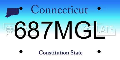 687MGL Connecticut License Plate