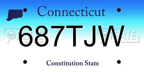 687TJW Connecticut License Plate