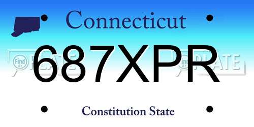687XPR Connecticut License Plate
