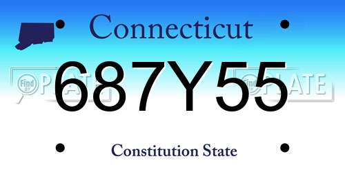 687Y55 Connecticut License Plate