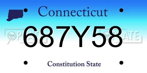 687Y58 Connecticut License Plate