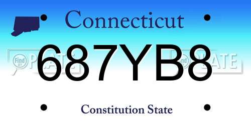 687YB8 Connecticut License Plate