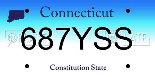 687YSS Connecticut License Plate
