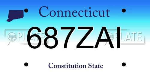 687ZAI Connecticut License Plate