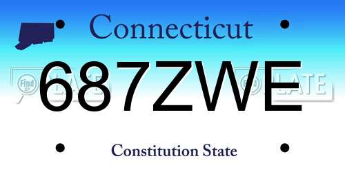 687ZWE Connecticut License Plate