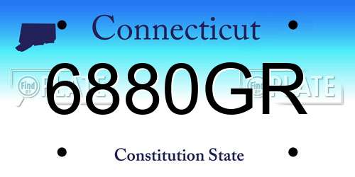 6880GR Connecticut License Plate