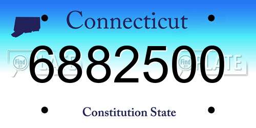 6882500 Connecticut License Plate