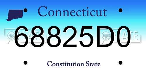 68825D0 Connecticut License Plate