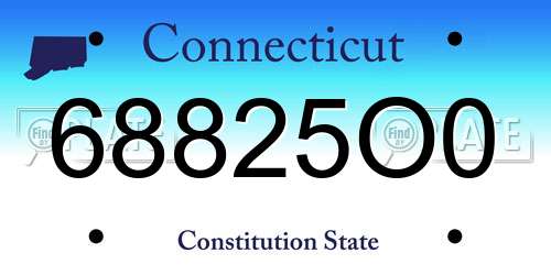 68825O0 Connecticut License Plate