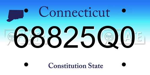68825Q0 Connecticut License Plate