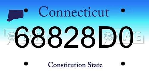 68828D0 Connecticut License Plate