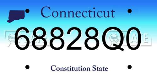 68828Q0 Connecticut License Plate
