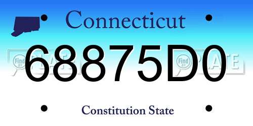 68875D0 Connecticut License Plate