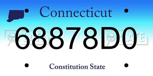 68878D0 Connecticut License Plate