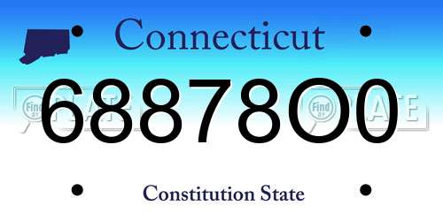 68878O0 Connecticut License Plate