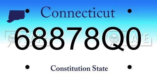 68878Q0 Connecticut License Plate