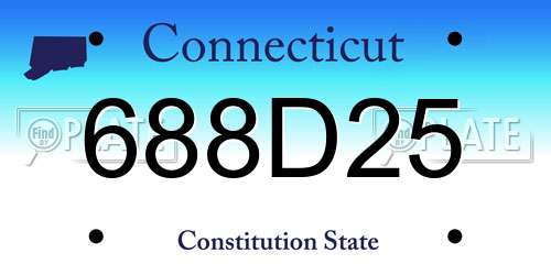 688D25 Connecticut License Plate