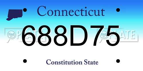 688D75 Connecticut License Plate
