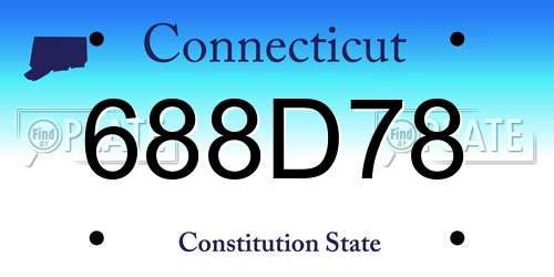 688D78 Connecticut License Plate