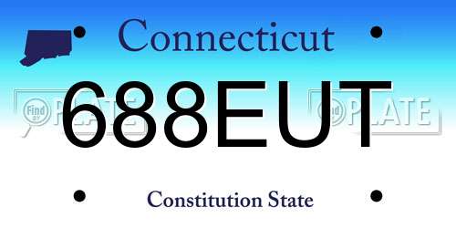 688EUT Connecticut License Plate