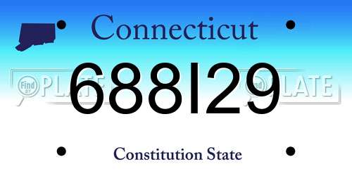 688I29 Connecticut License Plate
