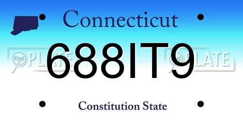 688IT9 Connecticut License Plate
