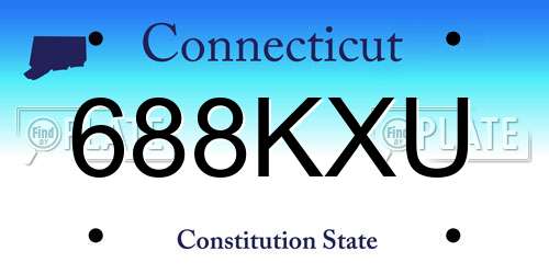 688KXU Connecticut License Plate