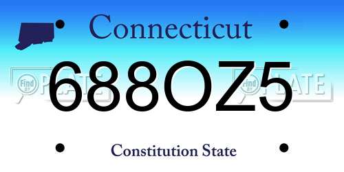 688OZ5 Connecticut License Plate