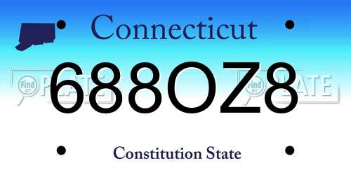 688OZ8 Connecticut License Plate
