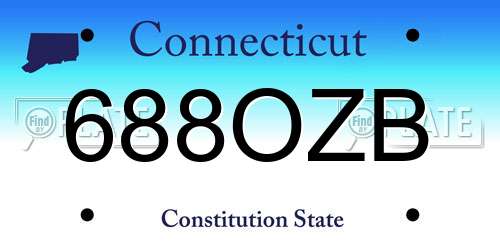 688OZB Connecticut License Plate