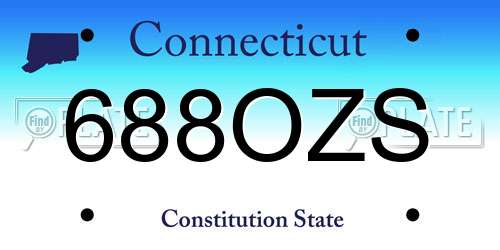 688OZS Connecticut License Plate