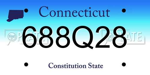 688Q28 Connecticut License Plate